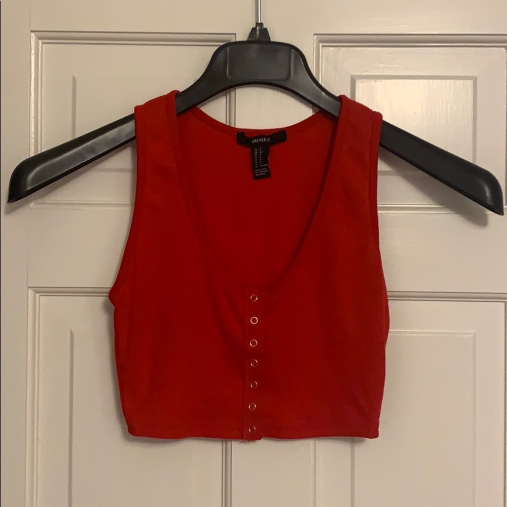 Forever 21 Cherry Red Crop Top